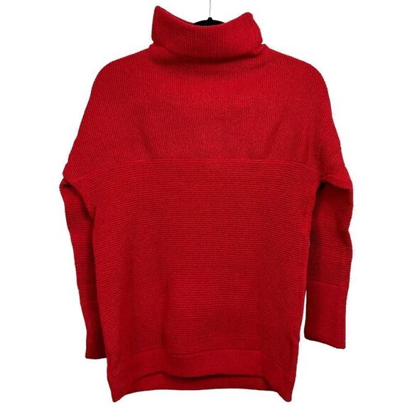 NWOT RDI Cozy Mock Neck Dolman Pullover Red Chunky Knit Sweater - Picture 7 of 7